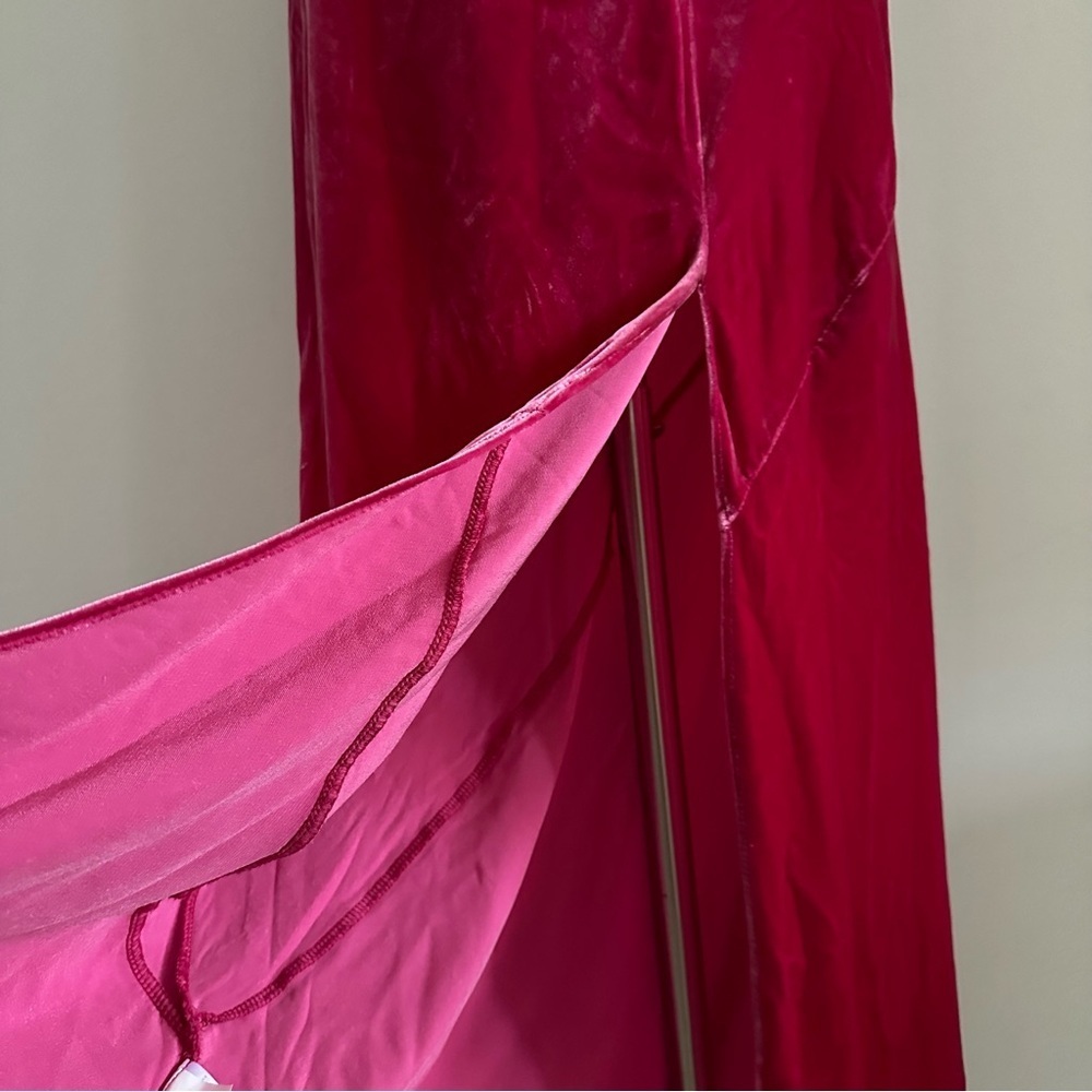 NEW Banana Republic Rita Maxi Velvet Dress XS Bright Berry - Picture 8 of 11